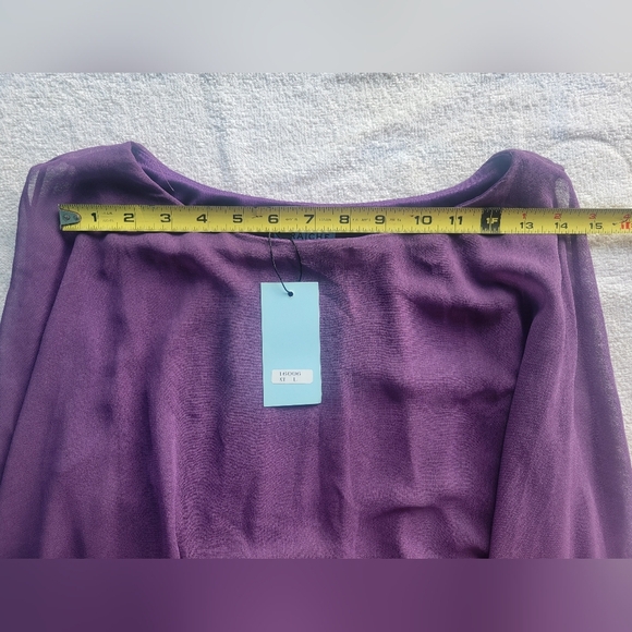 NWT Fraiche purple  lilac Mother-of-the-Bride Dress with attached shawl Large - Picture 15 of 15